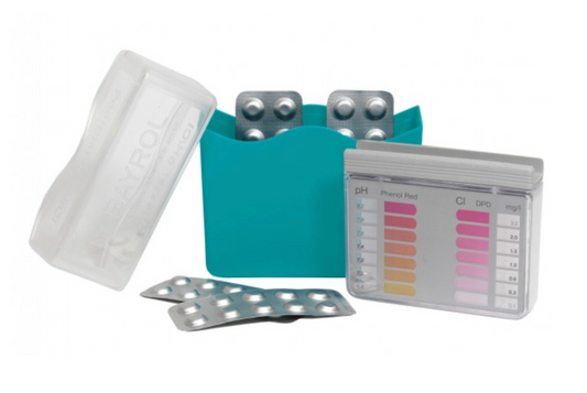 Trousse d'analyse pH/chlore avec 2 x 20 tablettes